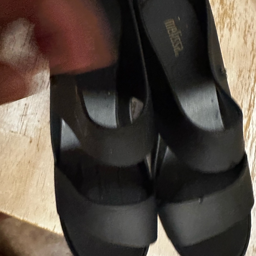Melissa Black Wedge Shoes - Picture 2 of 10